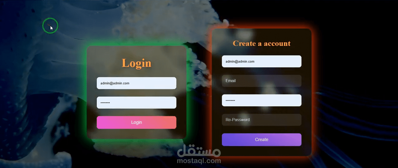 تصميم صفحة دخول و تسجيل مميزة مع خلفية فيديو وتصميم متجاوب باستخدام   PHP و HTML + CSS