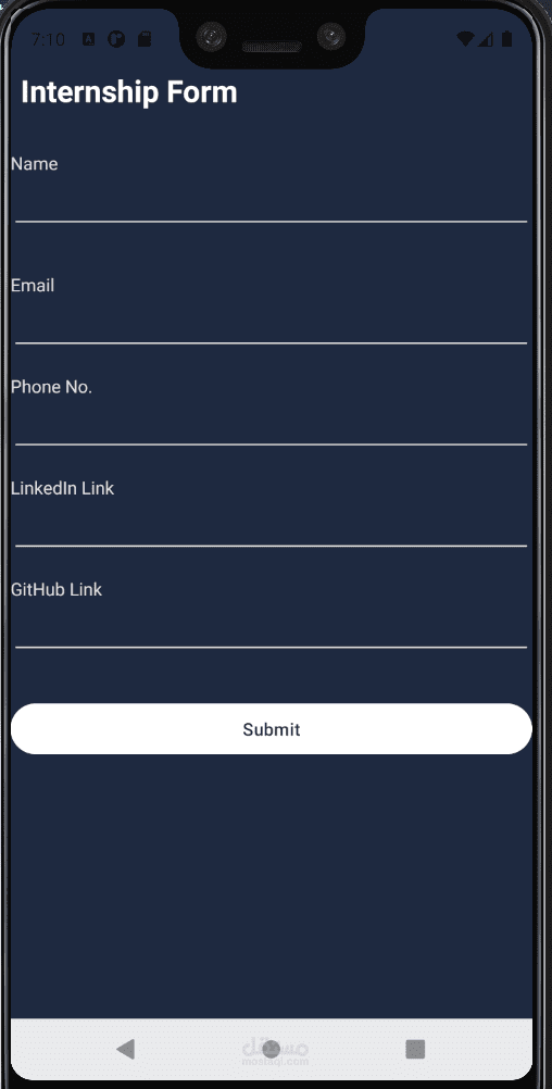 Internship form app