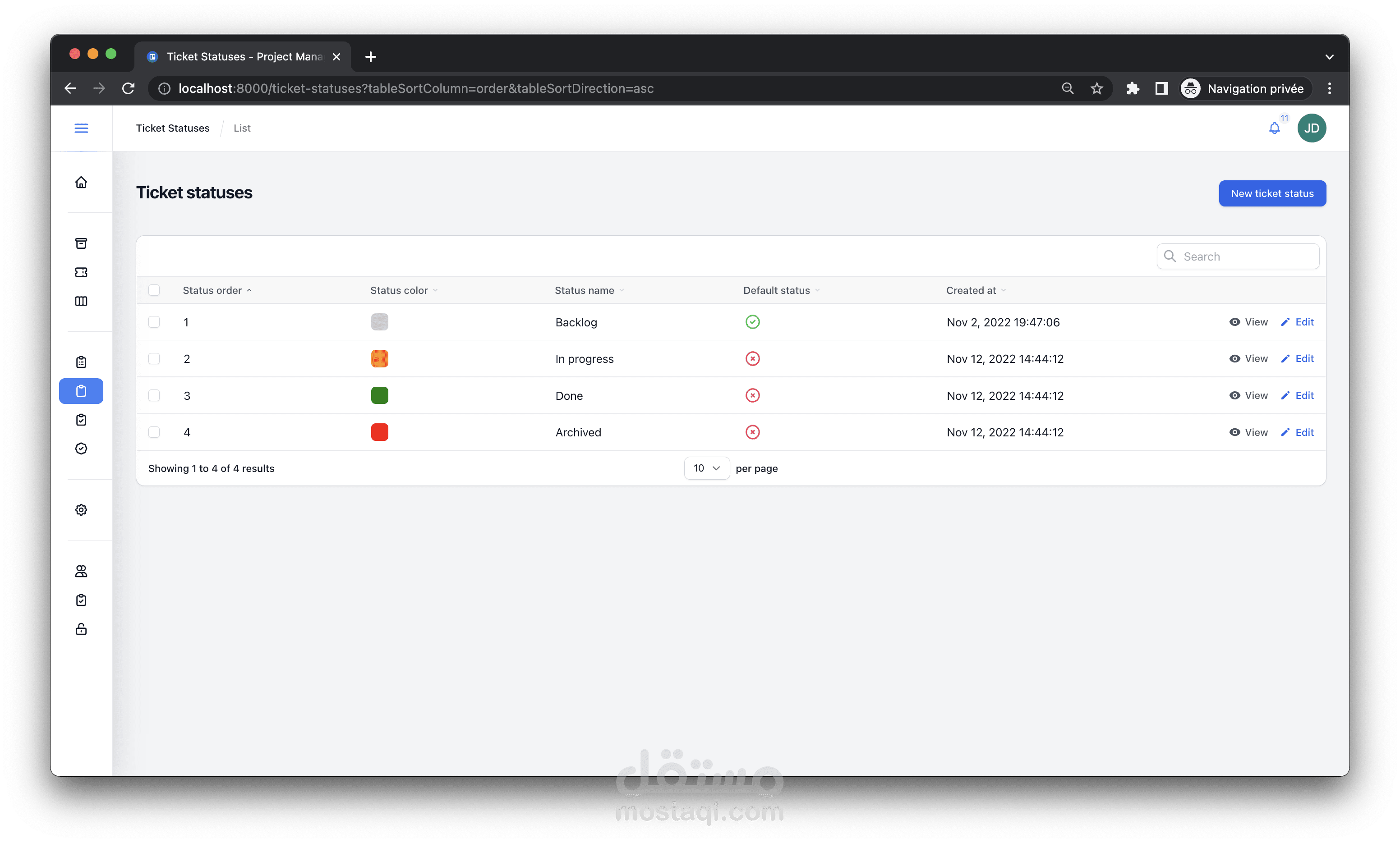 برنامج ادارة المهام باستخدام LARAVER PHP