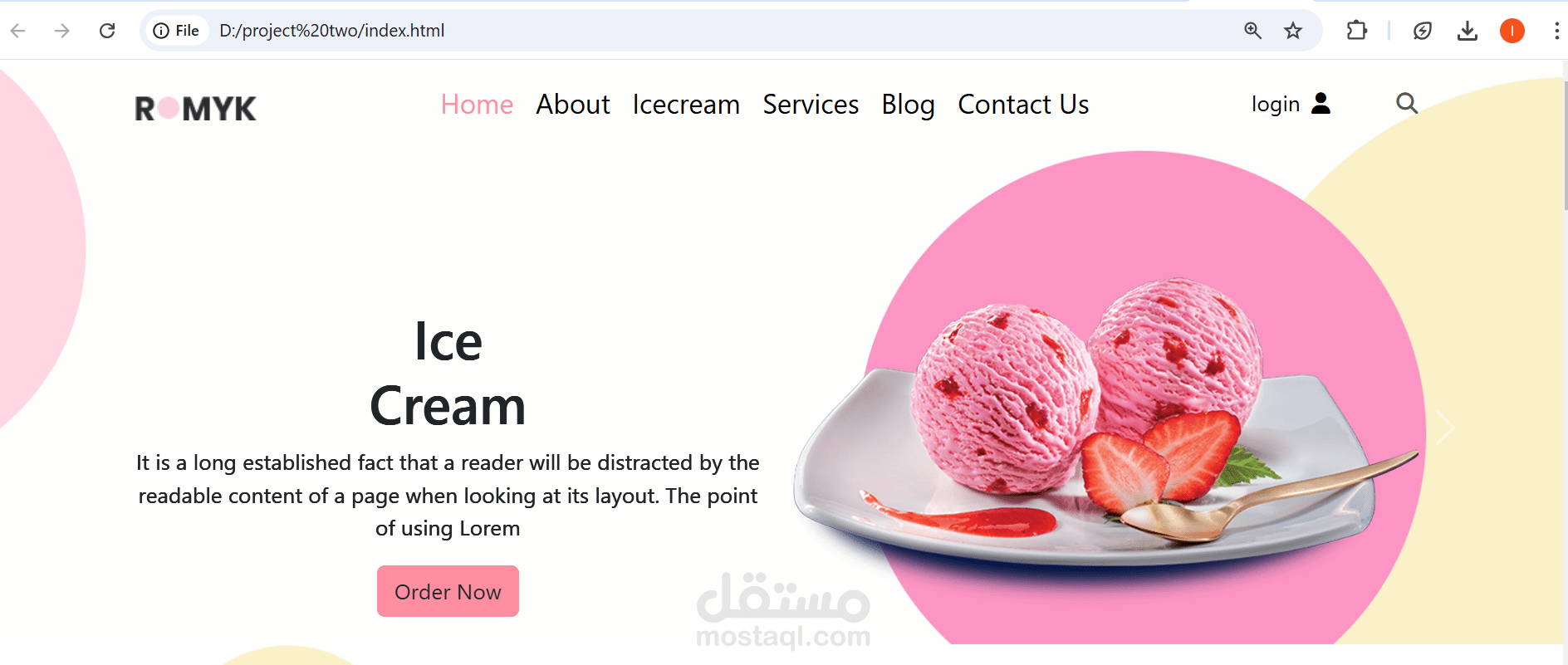 ice cream website