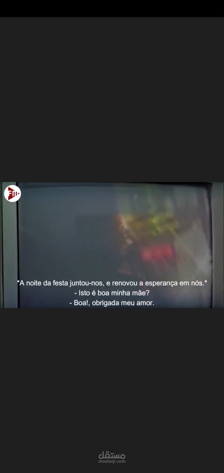 تزويد مقطع من الفيلم المصري "عسل أسود" بترجمة الشاشة باللغة البرتغالية.