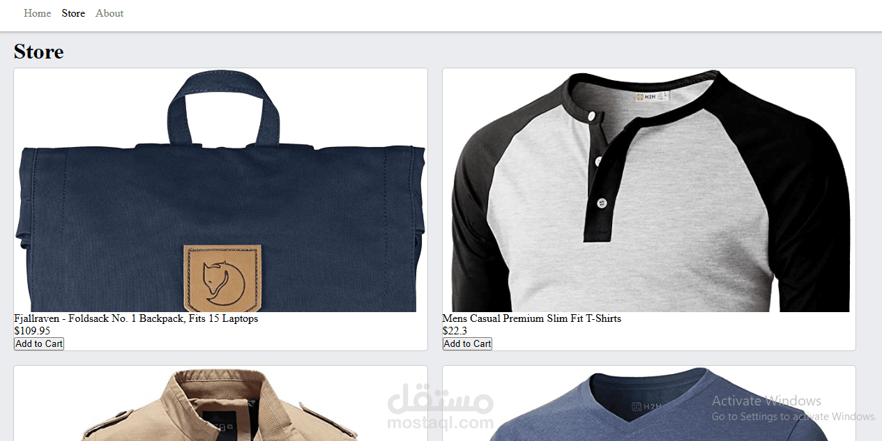 very basic shopping site