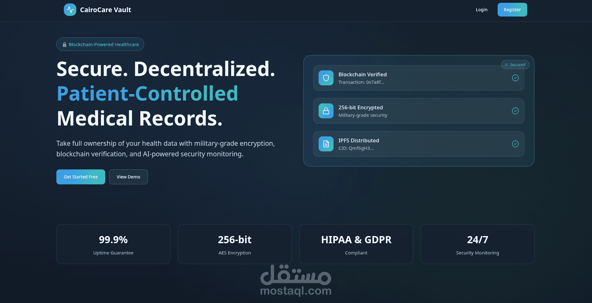 نظام سجلات طبية آمن ومتكامل (Full-Stack)