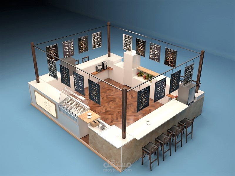 مقهى صغير ( نقطة بيع داخل مول )