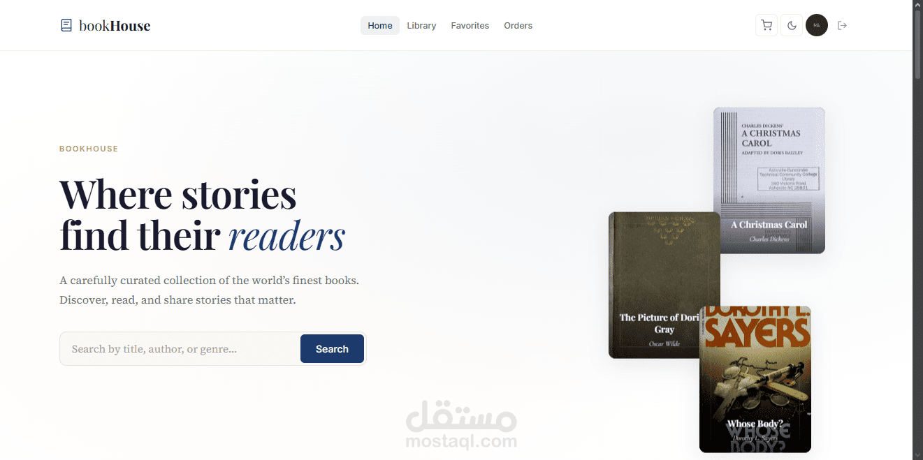 BookHouse – سوق إلكتروني متكامل لبيع الكتب الرقمية والورقية (MERN Stack)