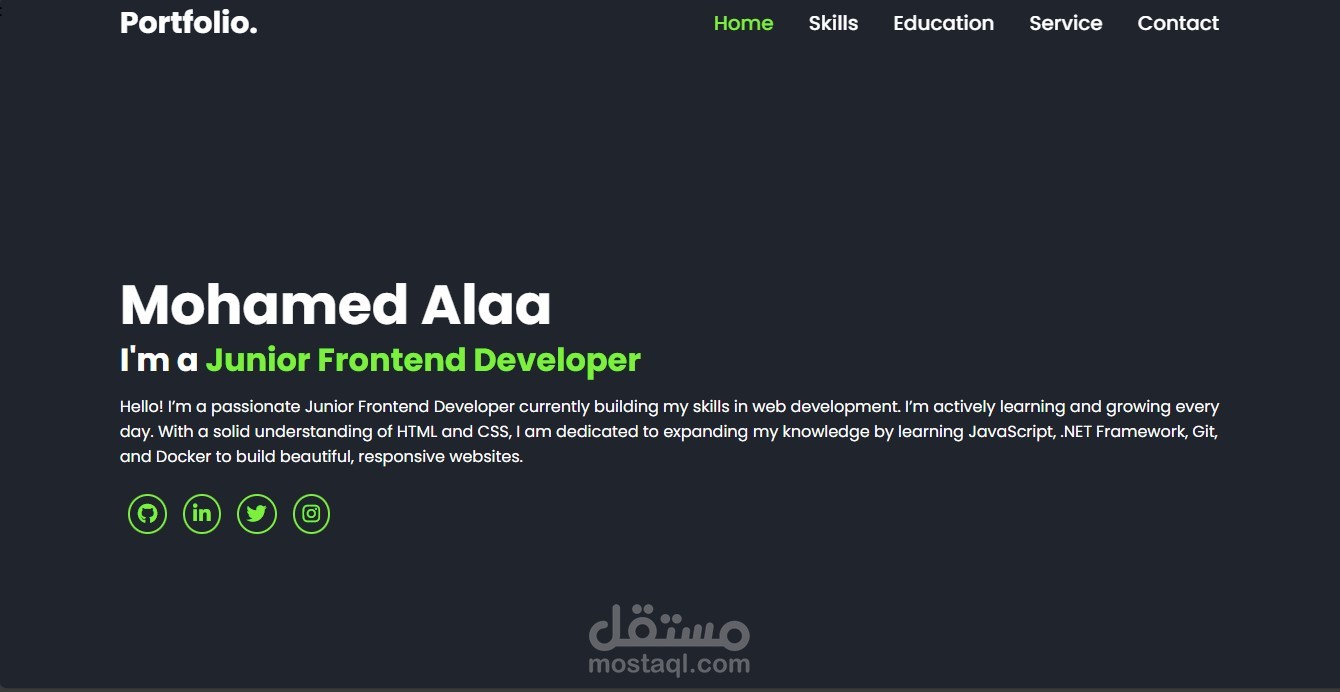 صفحة هبوط ( Portfolio )