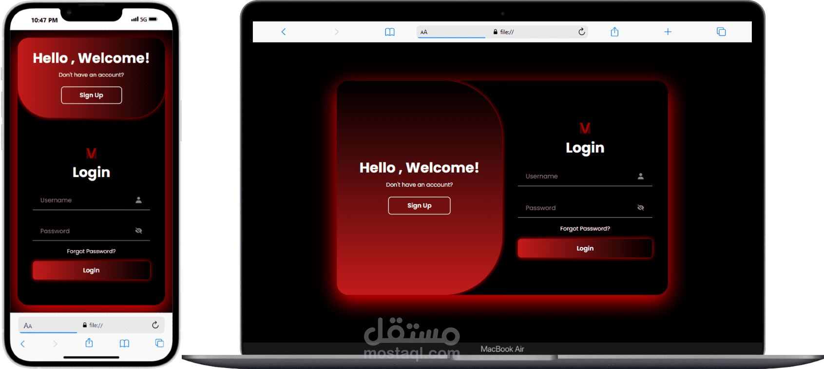 login form