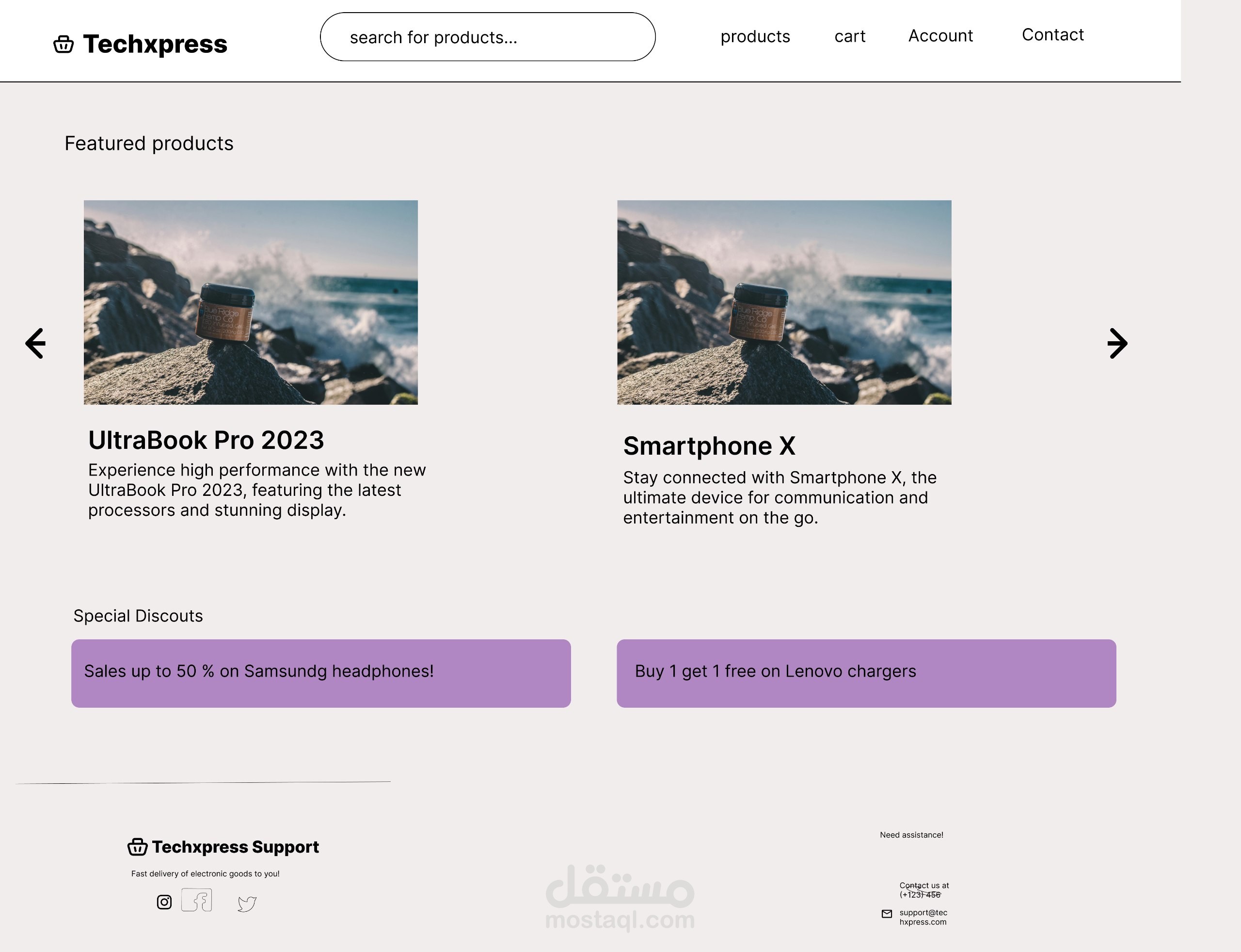 تصميم موقع الكتروني UI/UX