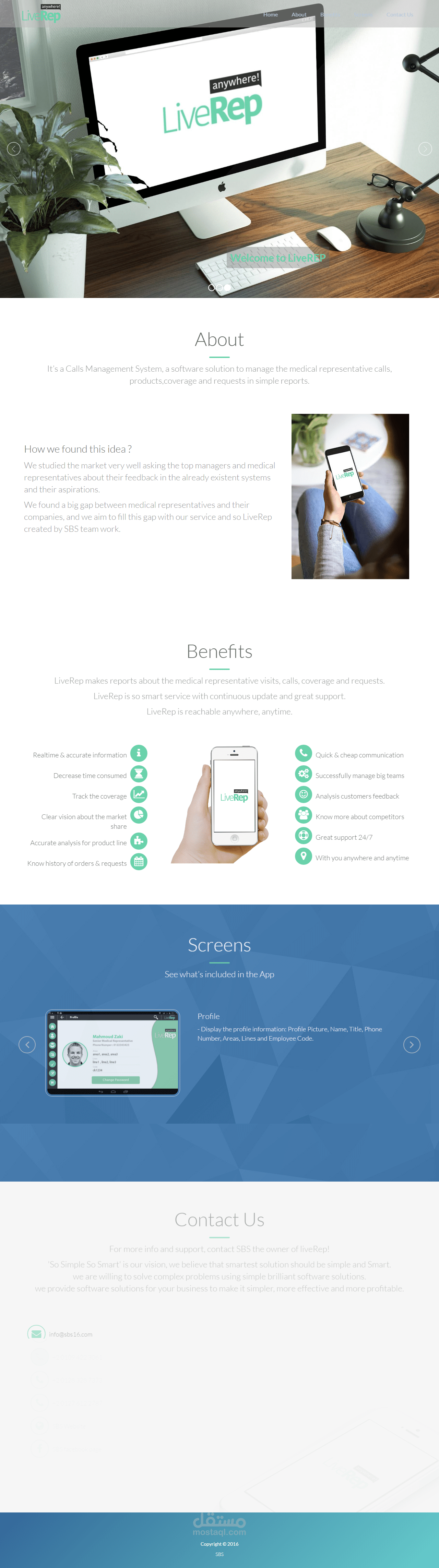 Landing Page for LiveRep App