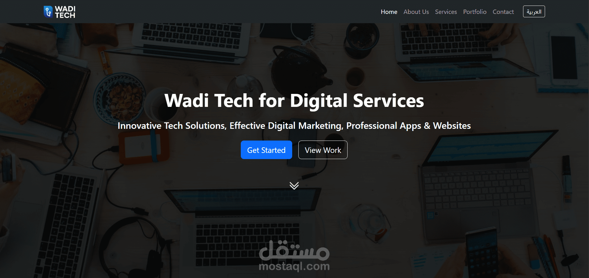 صفحة هبوط لموقع شركة حلول رقمية و agency