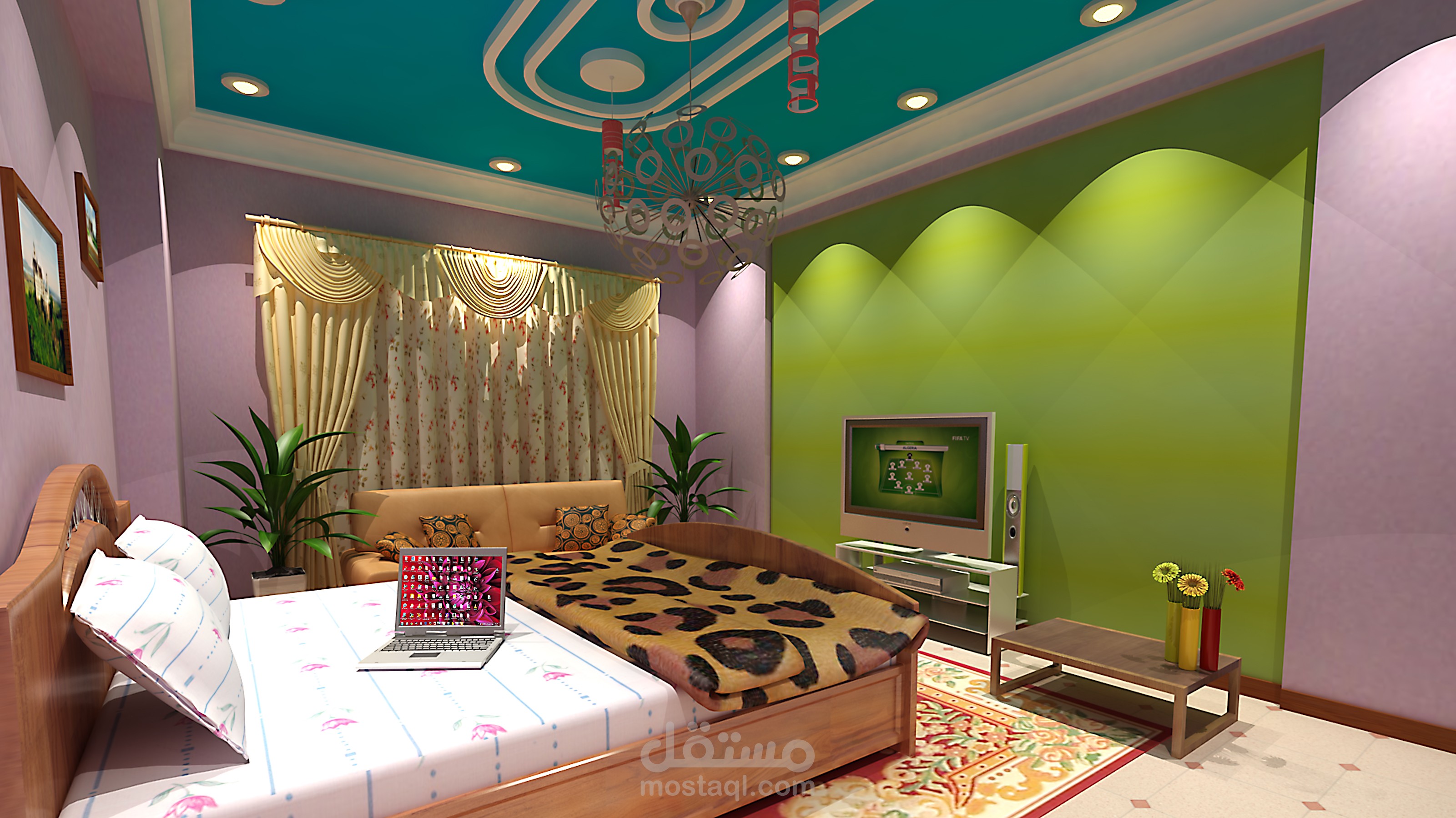 لقطة داخلية لغرفة نوم