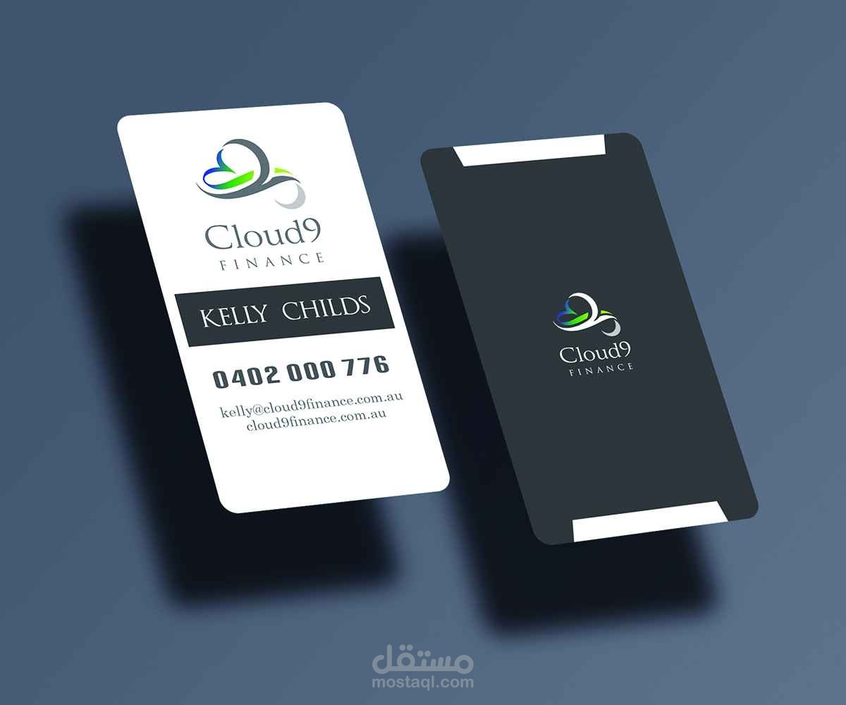 بطاقة أعمال راسيه ابيض واسود