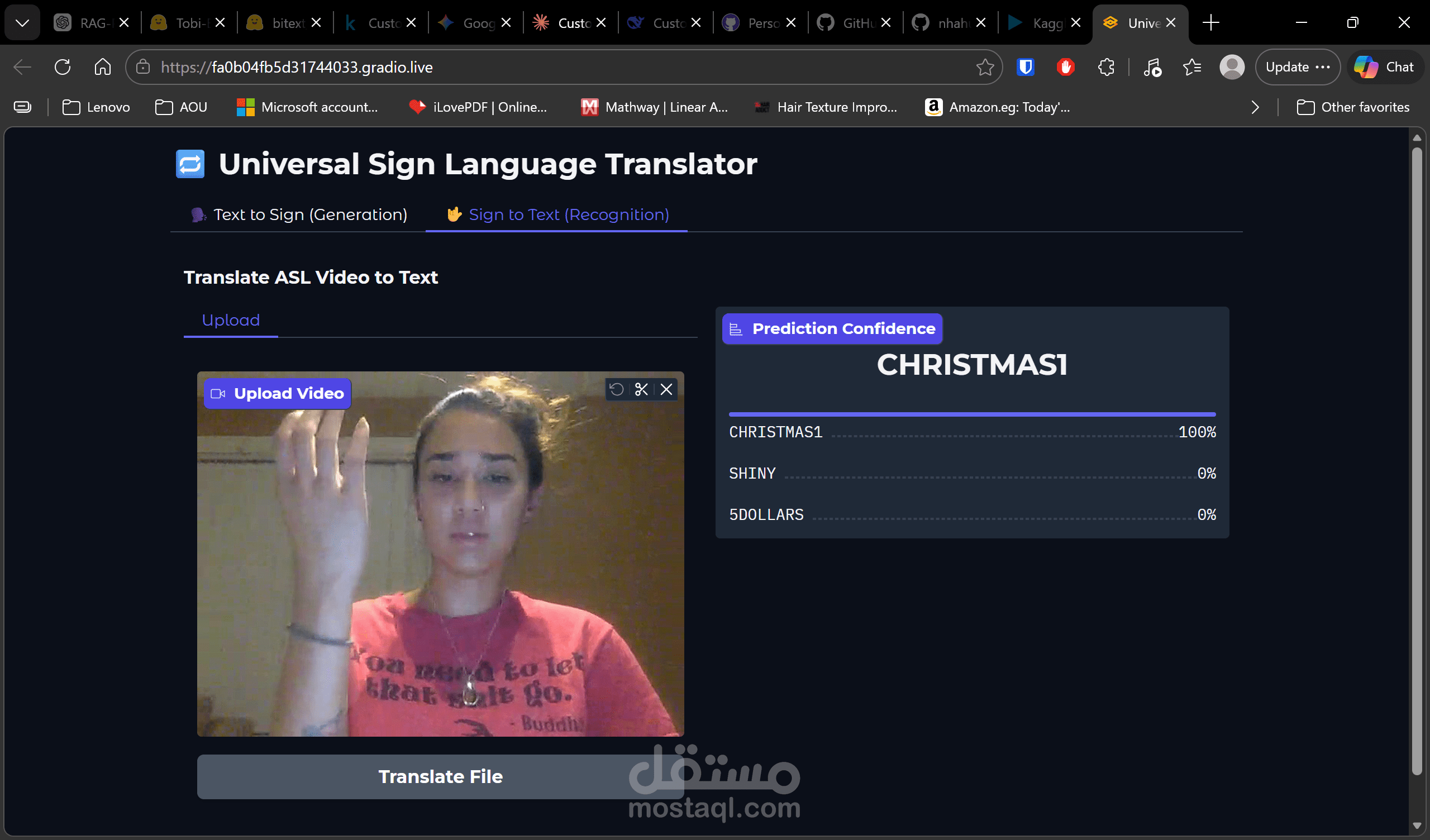 مترجم لغة الإشارة بالذكاء الاصطناعي