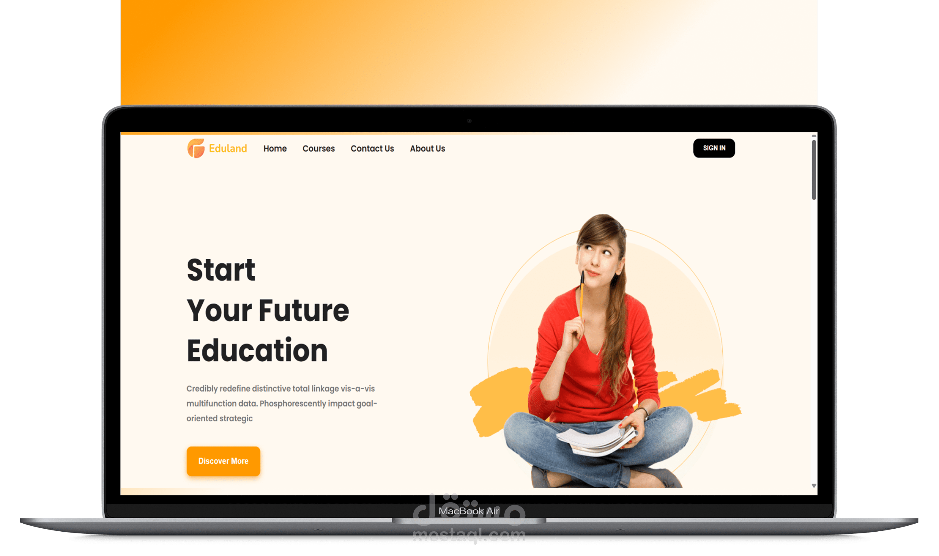 تصميم وبرمجة واجهة منصة تعليمية