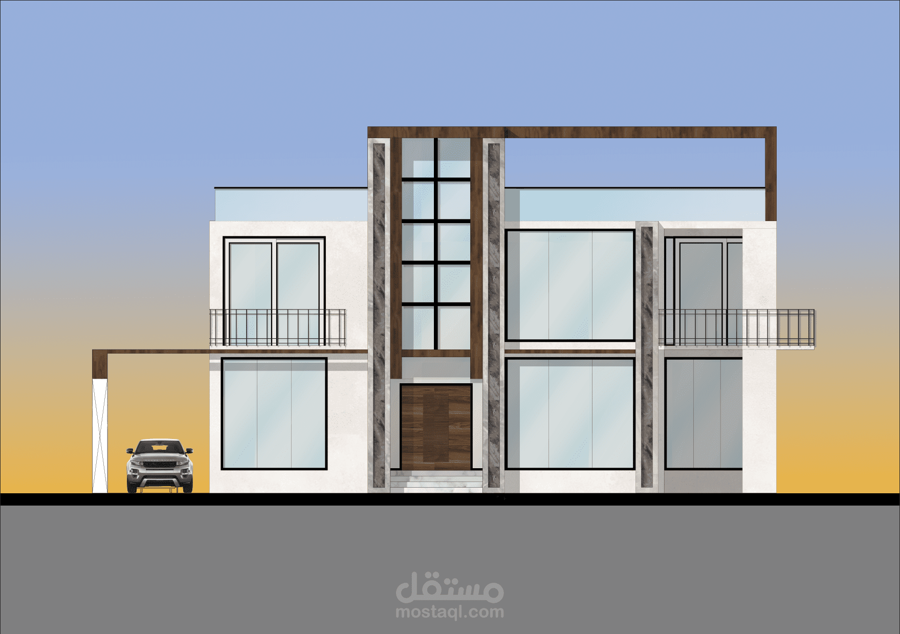 مشروع تصميم لفيلا متواجدة باسيوط الجديدة