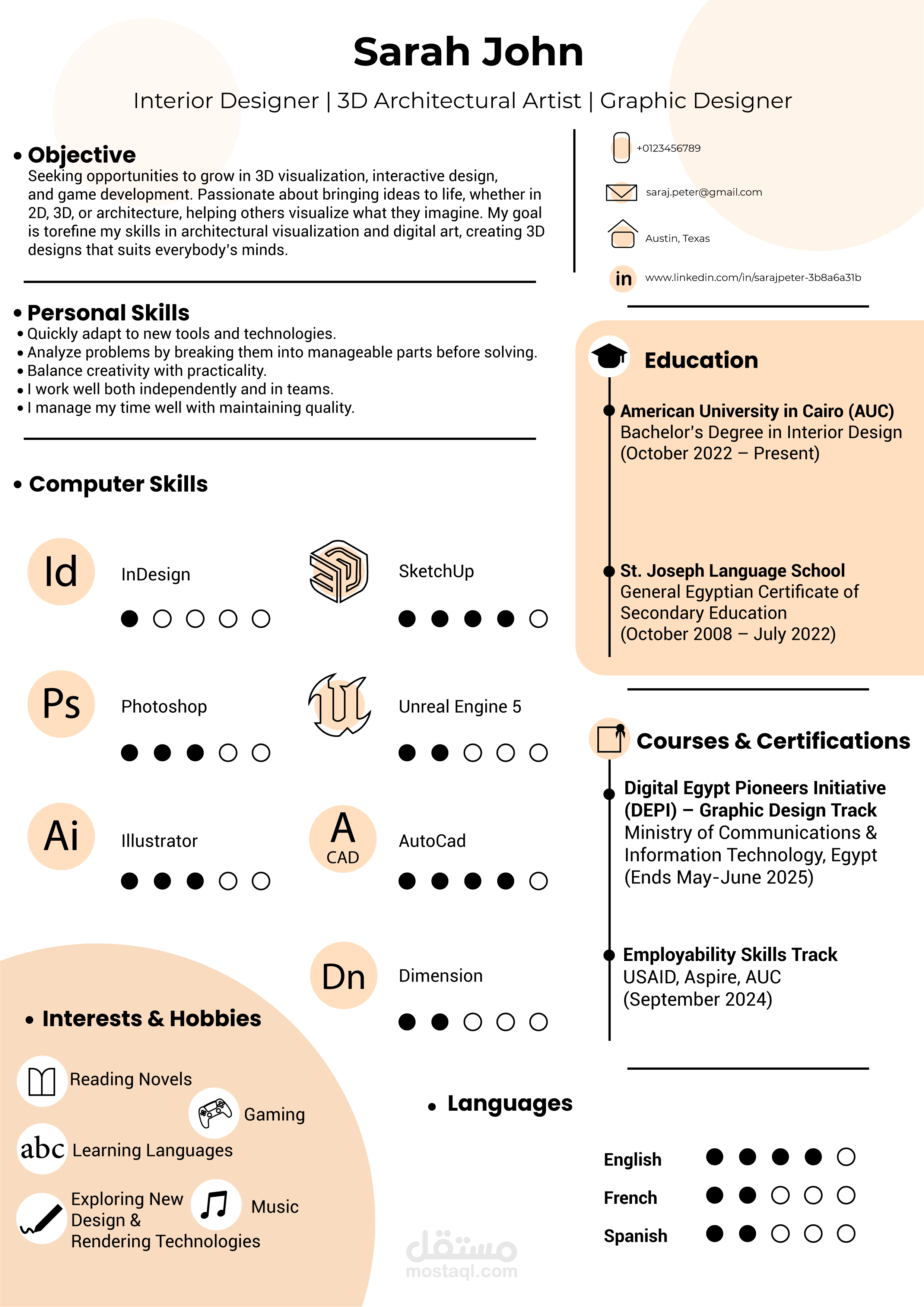 تصميم سيرة ذاتية بطريقة الInfographics
