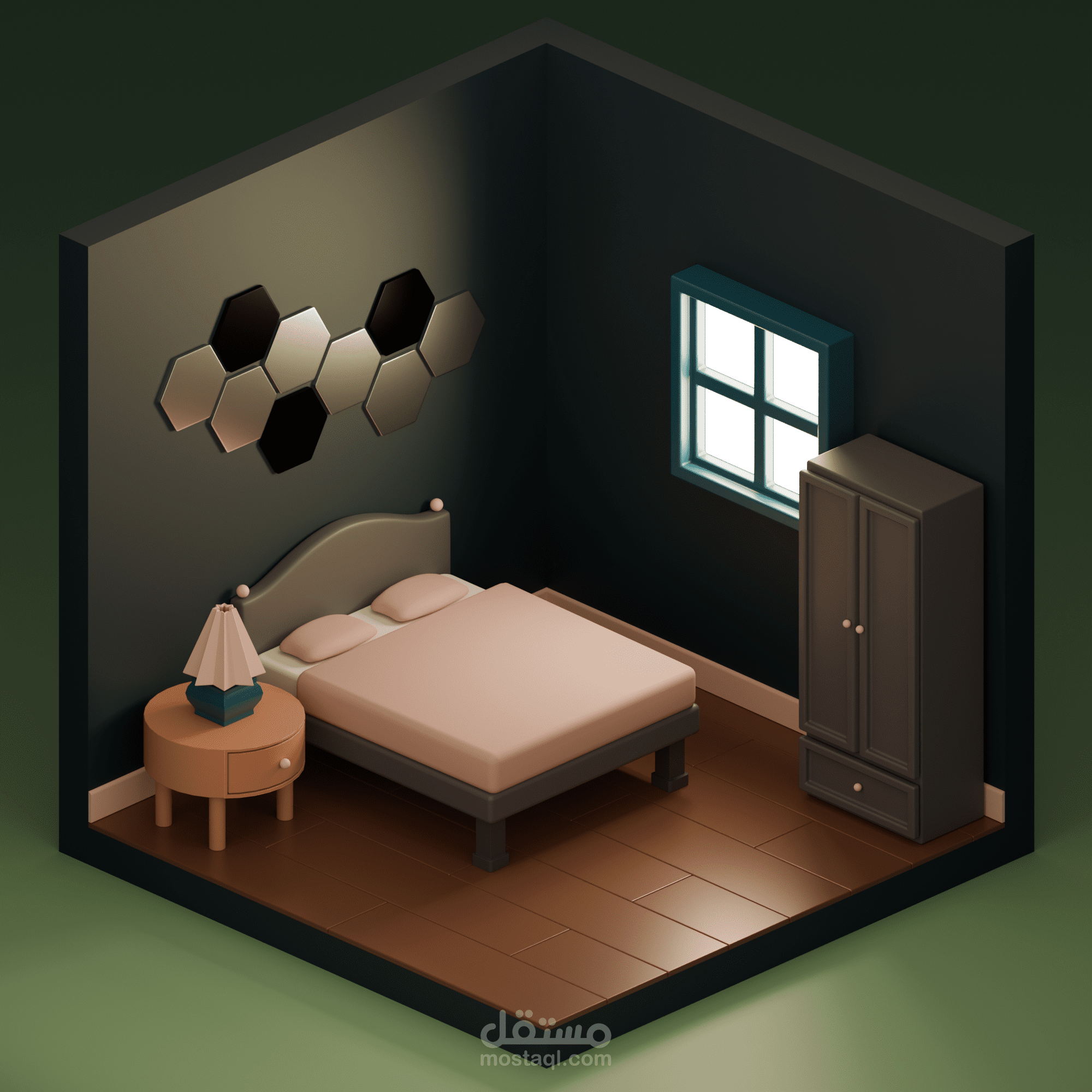 تصميمات بشكل isometric باستخدام بلندر