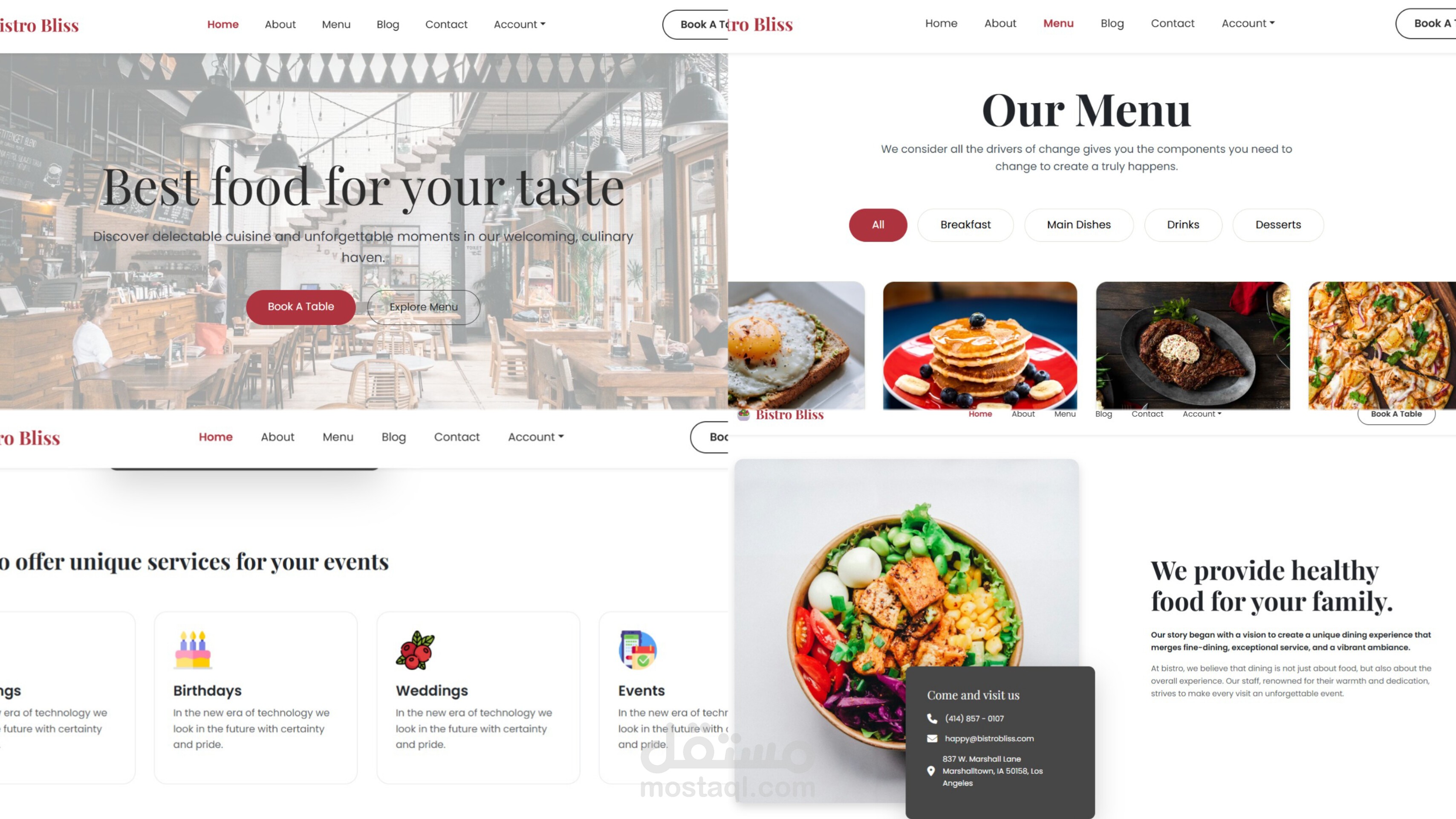 نظام متكامل لإدارة المطاعم وحجوزات الطعام (Full-Stack)