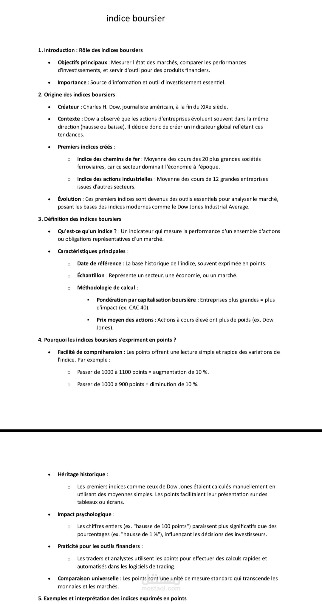 Un petit cours sur l'indice boursier