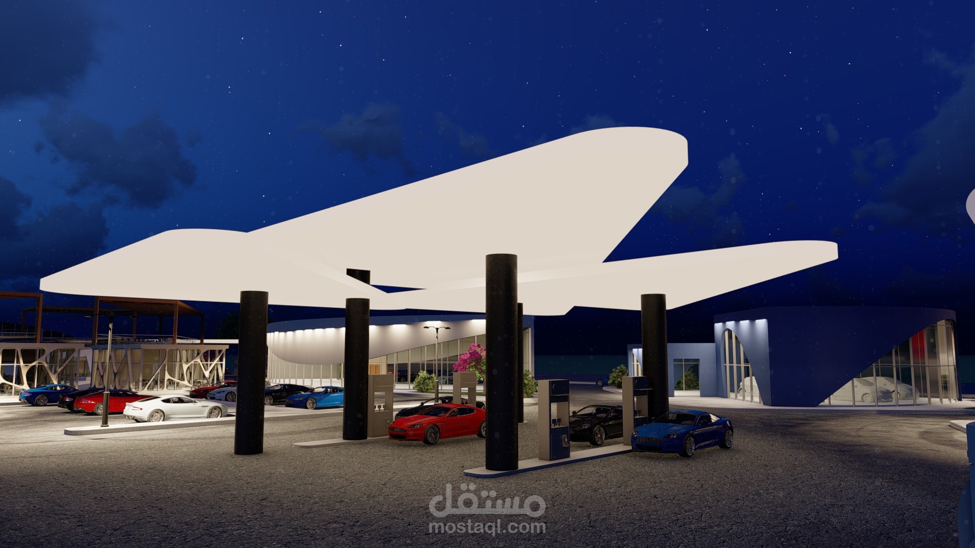 تصميم محطة وقود
