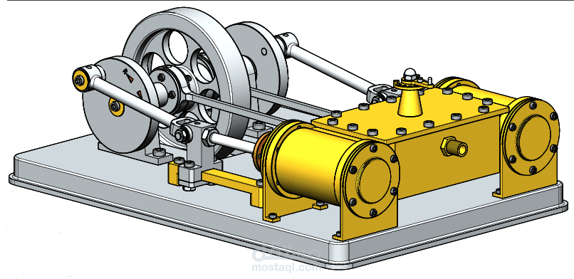 EXPERIMENTAL 2 CYL. HORIZ. STEAM ENGINE