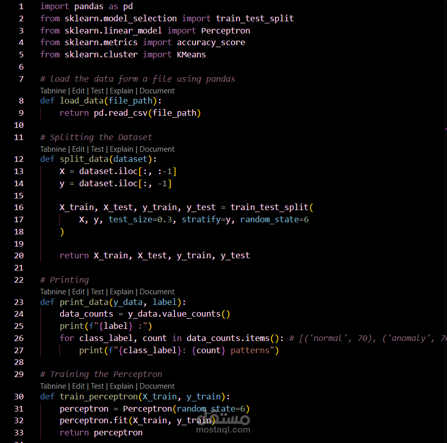 Network Intrusion Detection Using Perceptron and K-Means Clustering