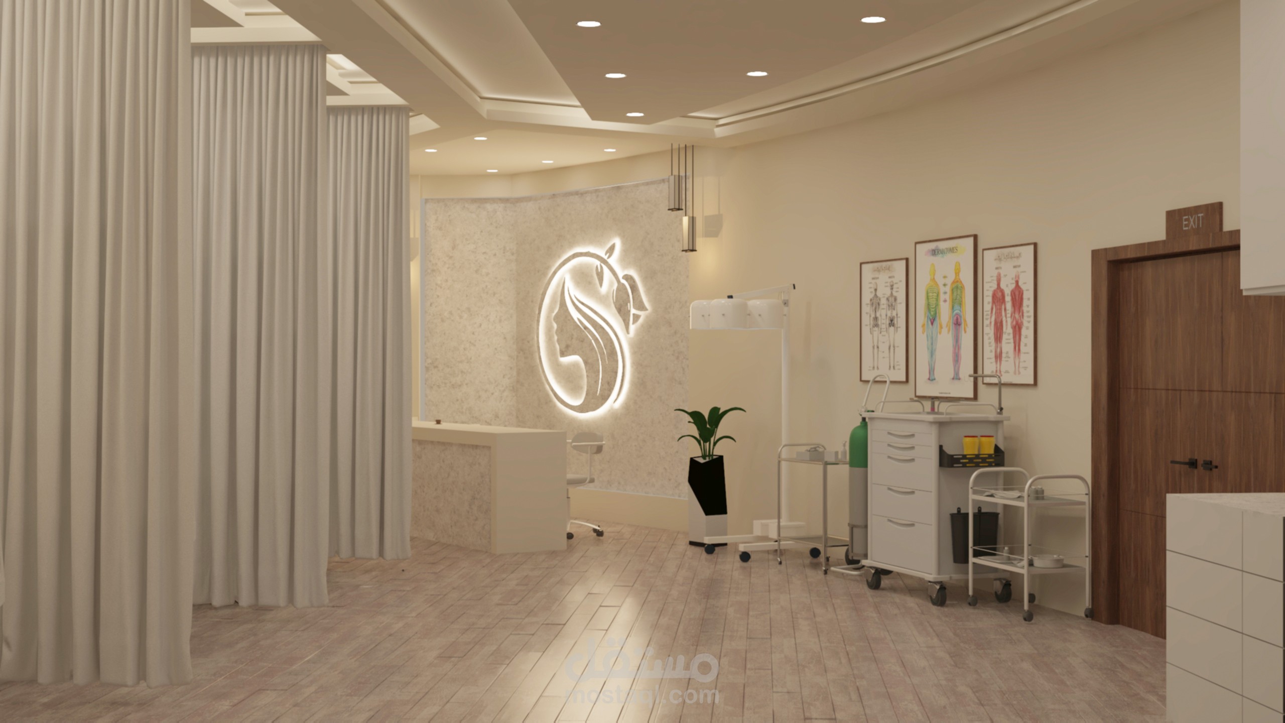 غرفة تمريض في مشفى تجميل (مقترح في المملكة العربية السعودية /الرياض)
