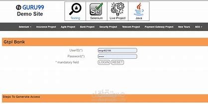 Automation and manual testing for banking website