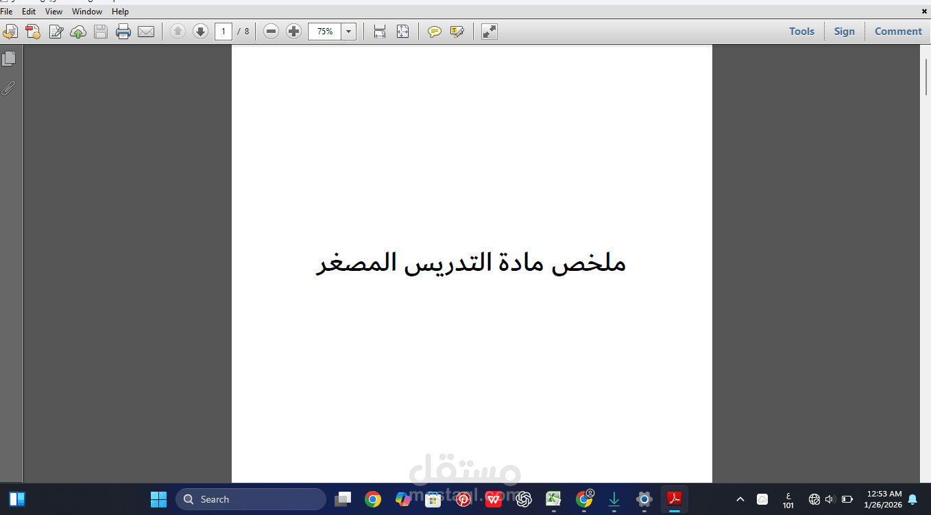 ملخص مادة التدريس المصغر