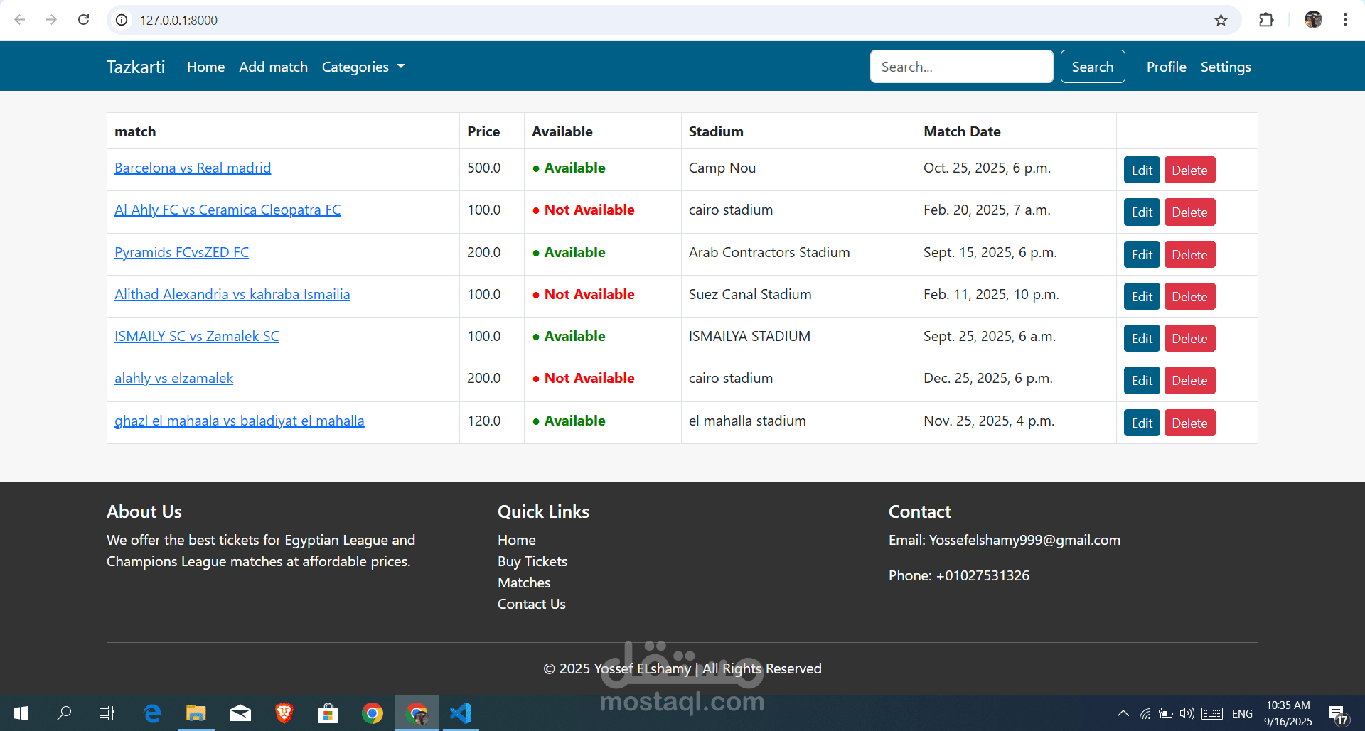 Football Ticket Booking System (Tazkarti-like Platform)