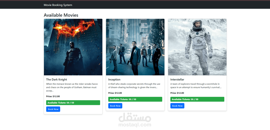 Movies booking system