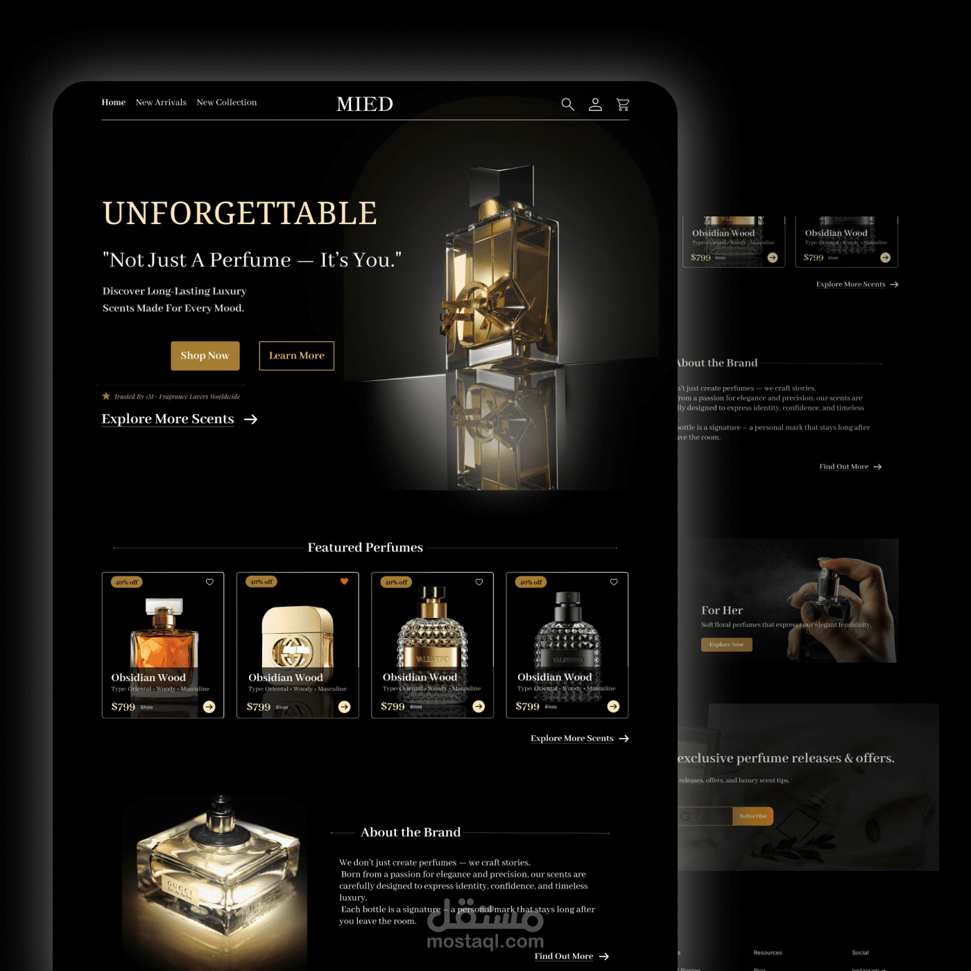 MIED Scents – Elegant Fragrance Store UI/UX Concept
