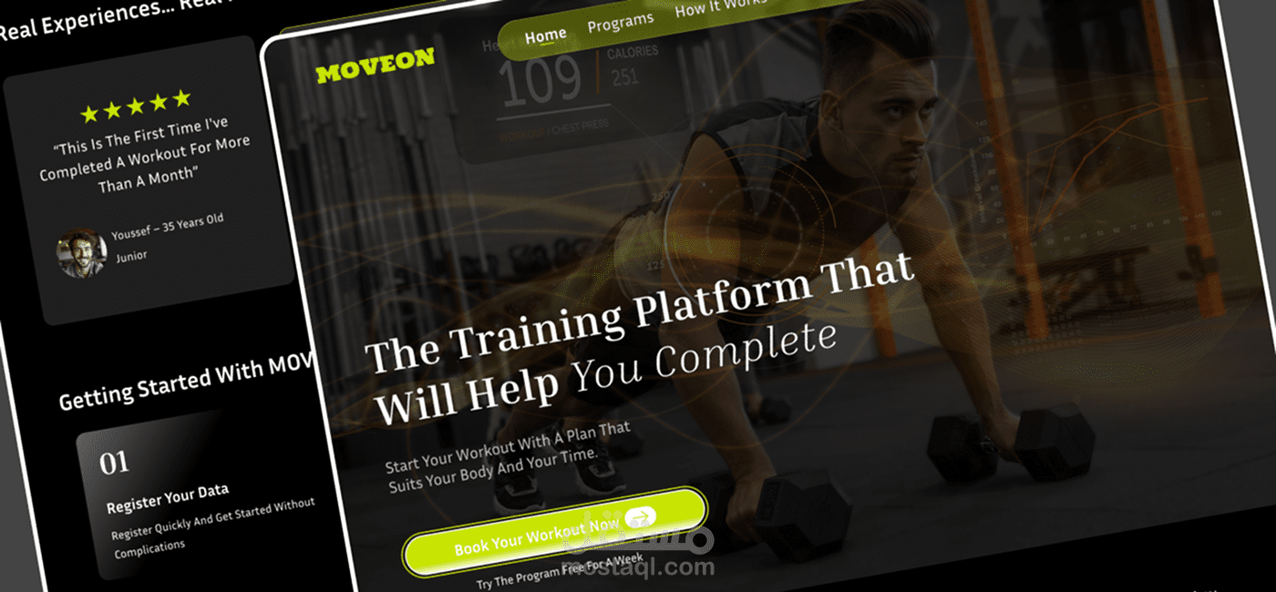 MOVEON — Simple, Motivational Fitness UI/UX