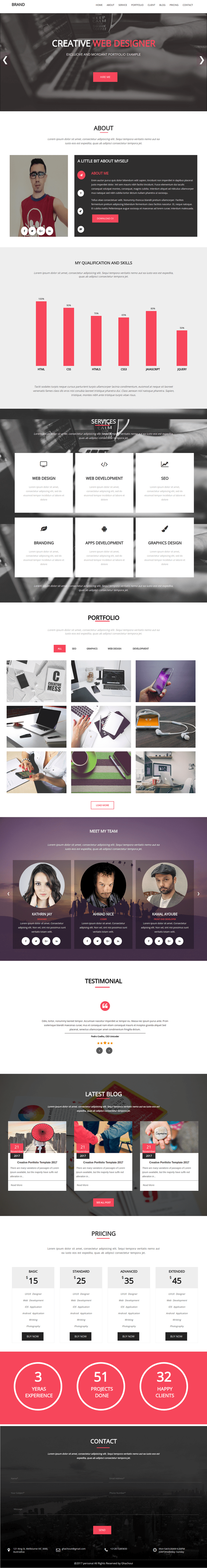 pure JavaScript HTML and CSS template