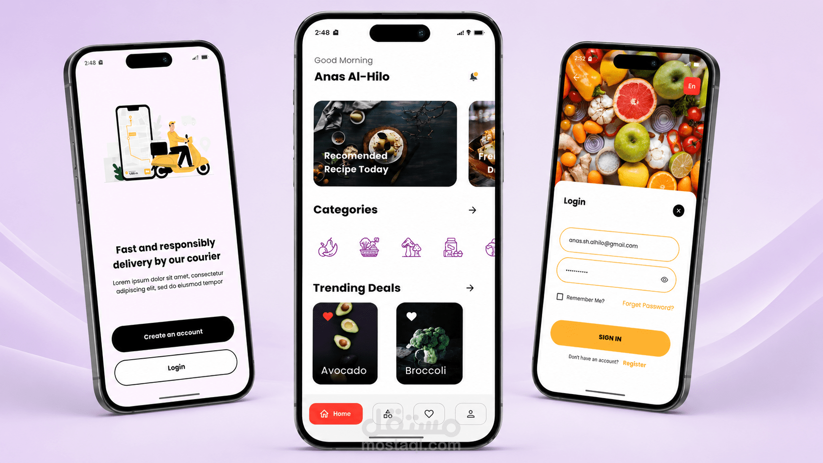 تطوير تطبيق متجر إلكتروني للمنتجات الغذائية (Fresh Fruits) باستخدام Flutter