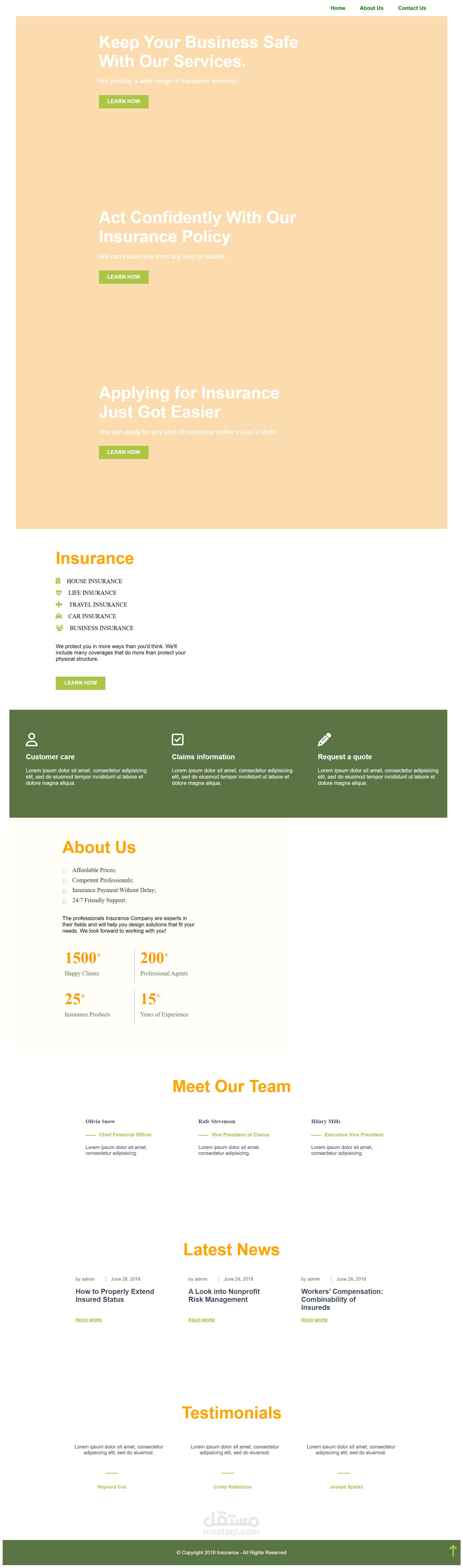 Insurance Company Website Design