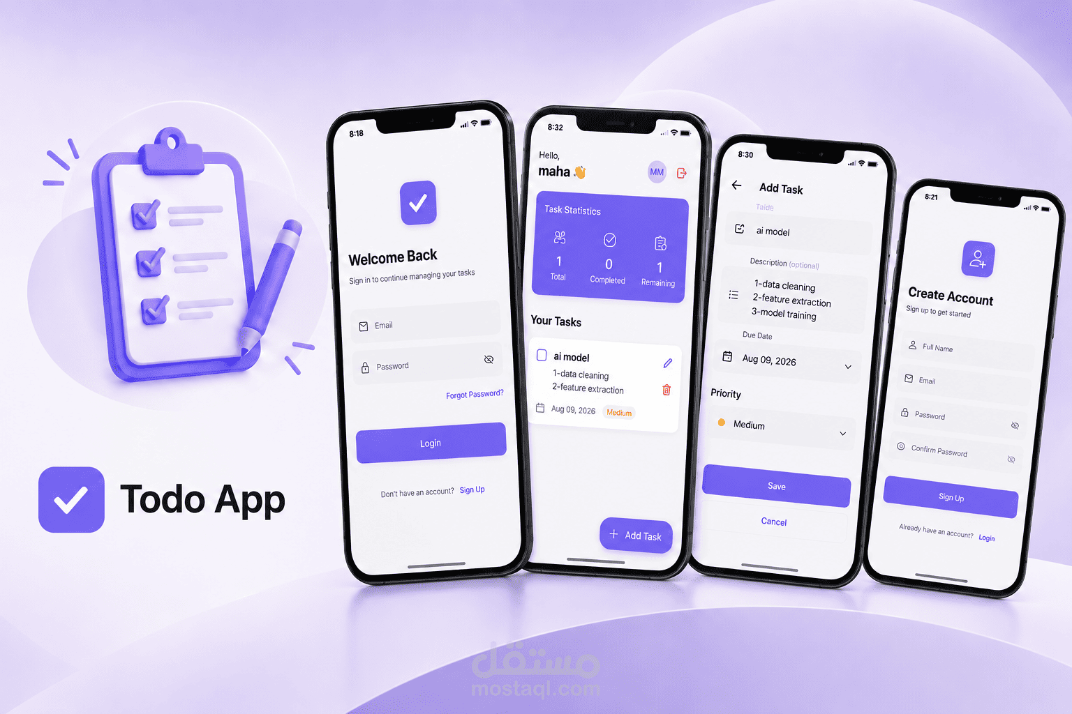تطبيق إدارة المهام | Todo App (Flutter & Firebase)