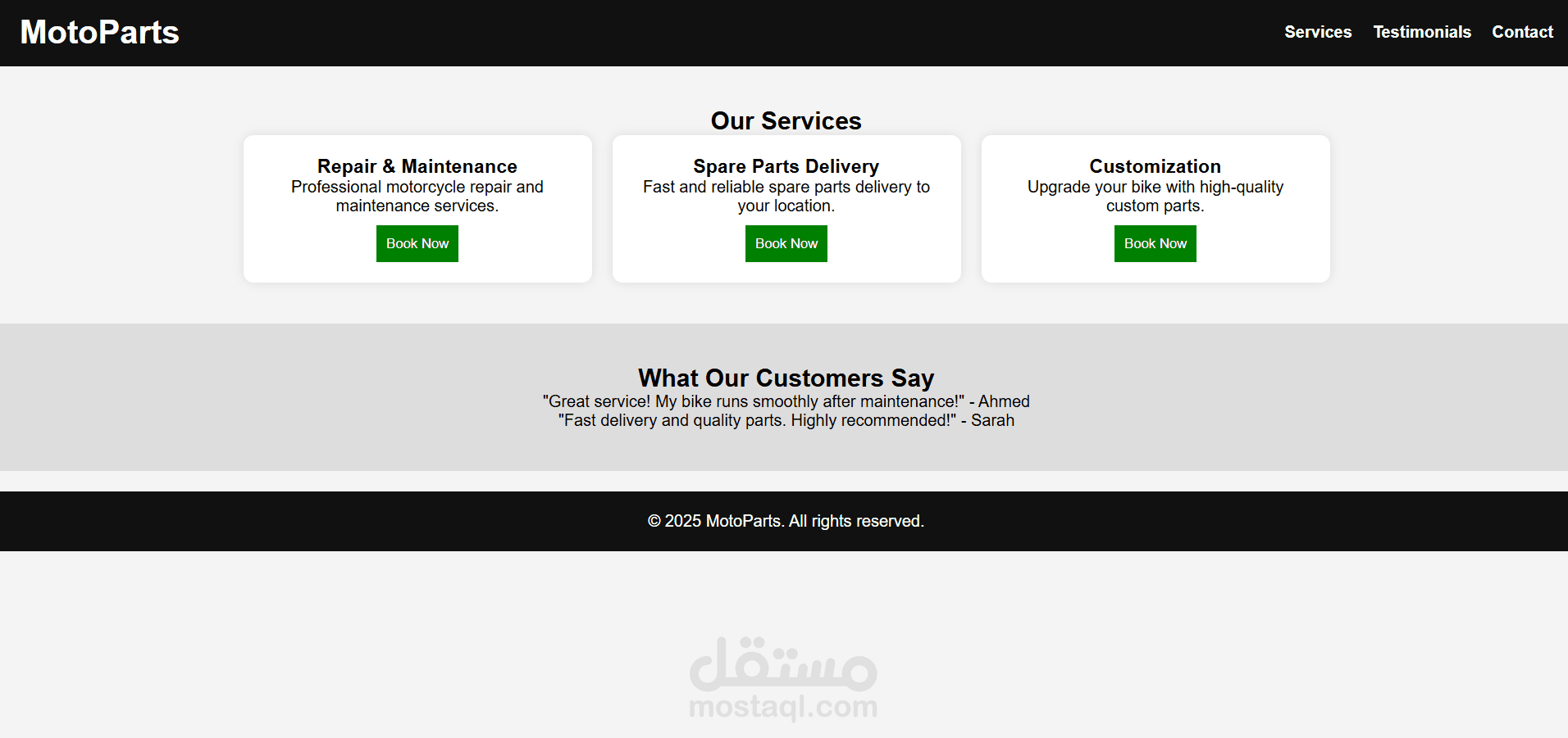 Services Page