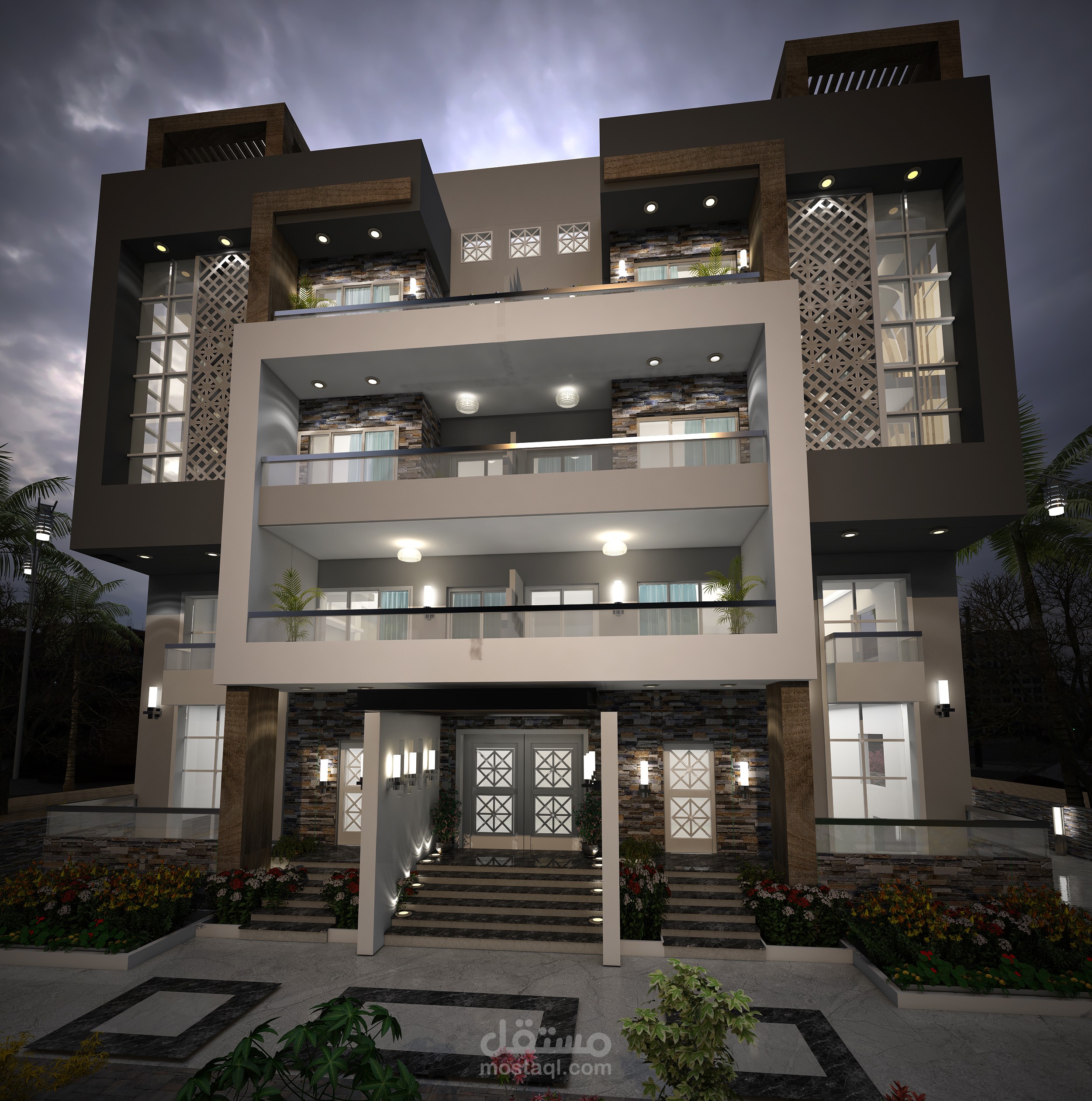 تصميم خارجي مودرن بخيارين مبتكرين لتلبية متطلبات العميل