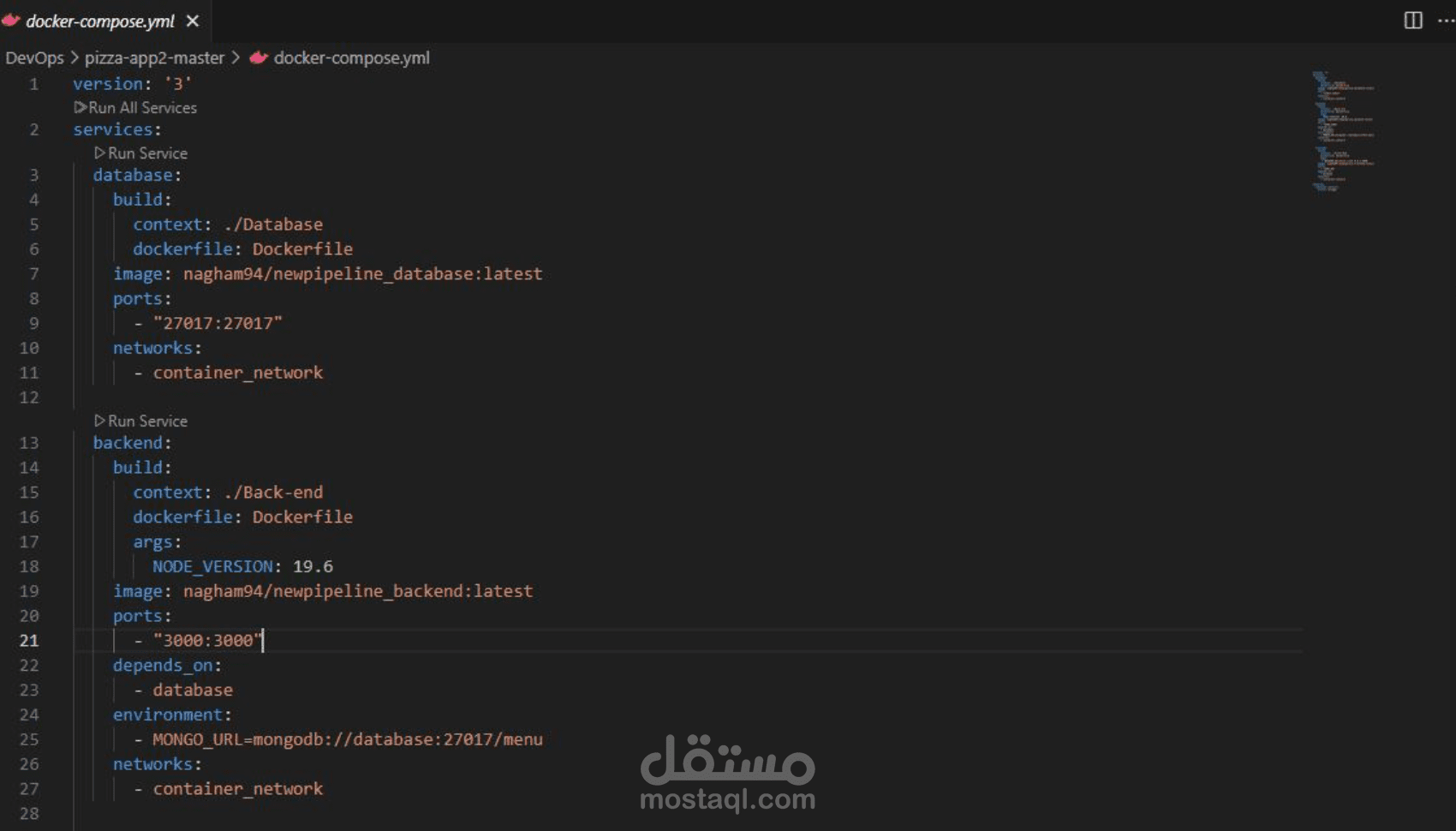 تشغيل تطبيق متكامل باستخدام Docker Compose