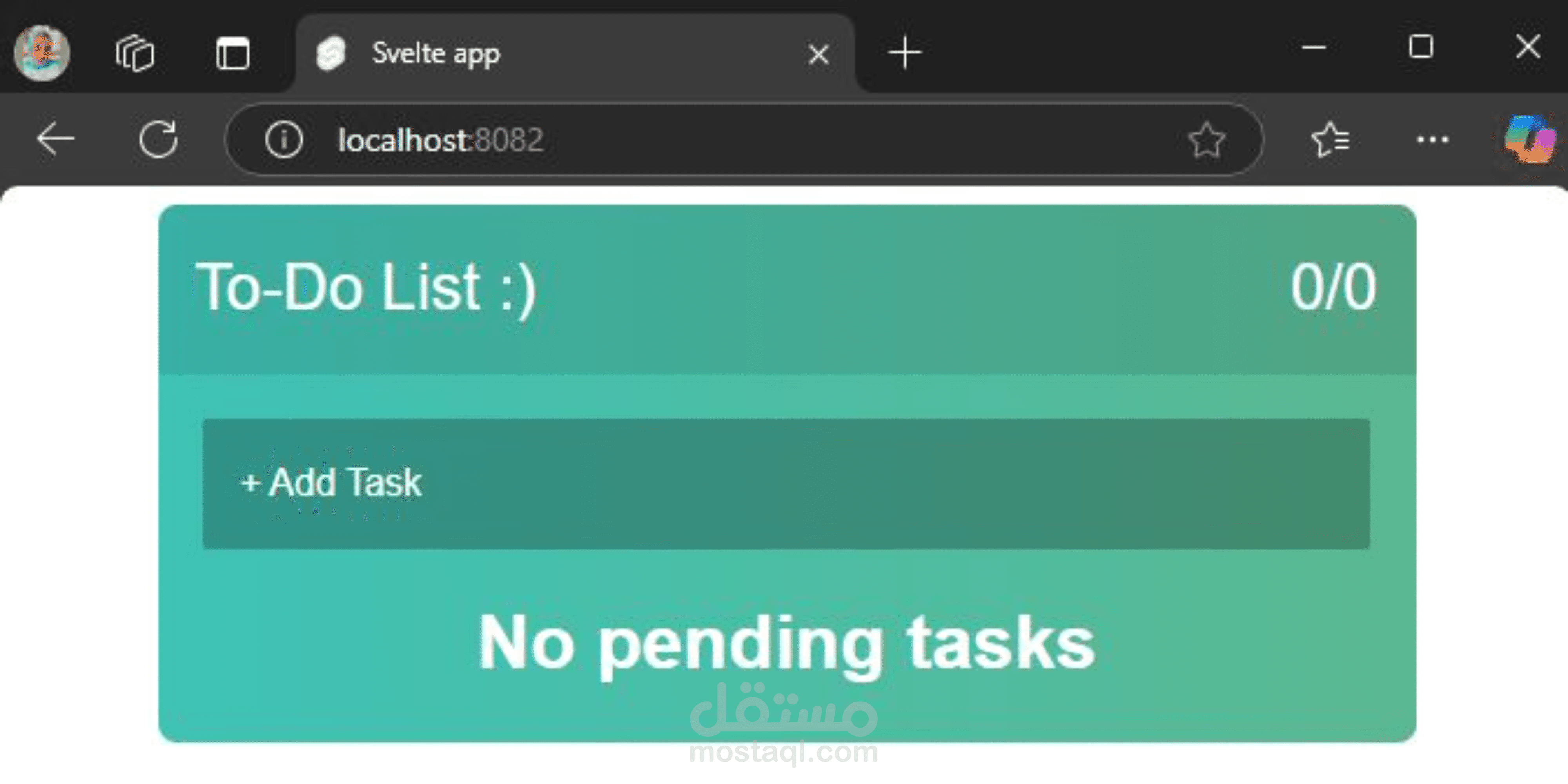 Dockerfile لبرنامج الواجهة الأمامية (frontend) معتمدة على لغة svelte
