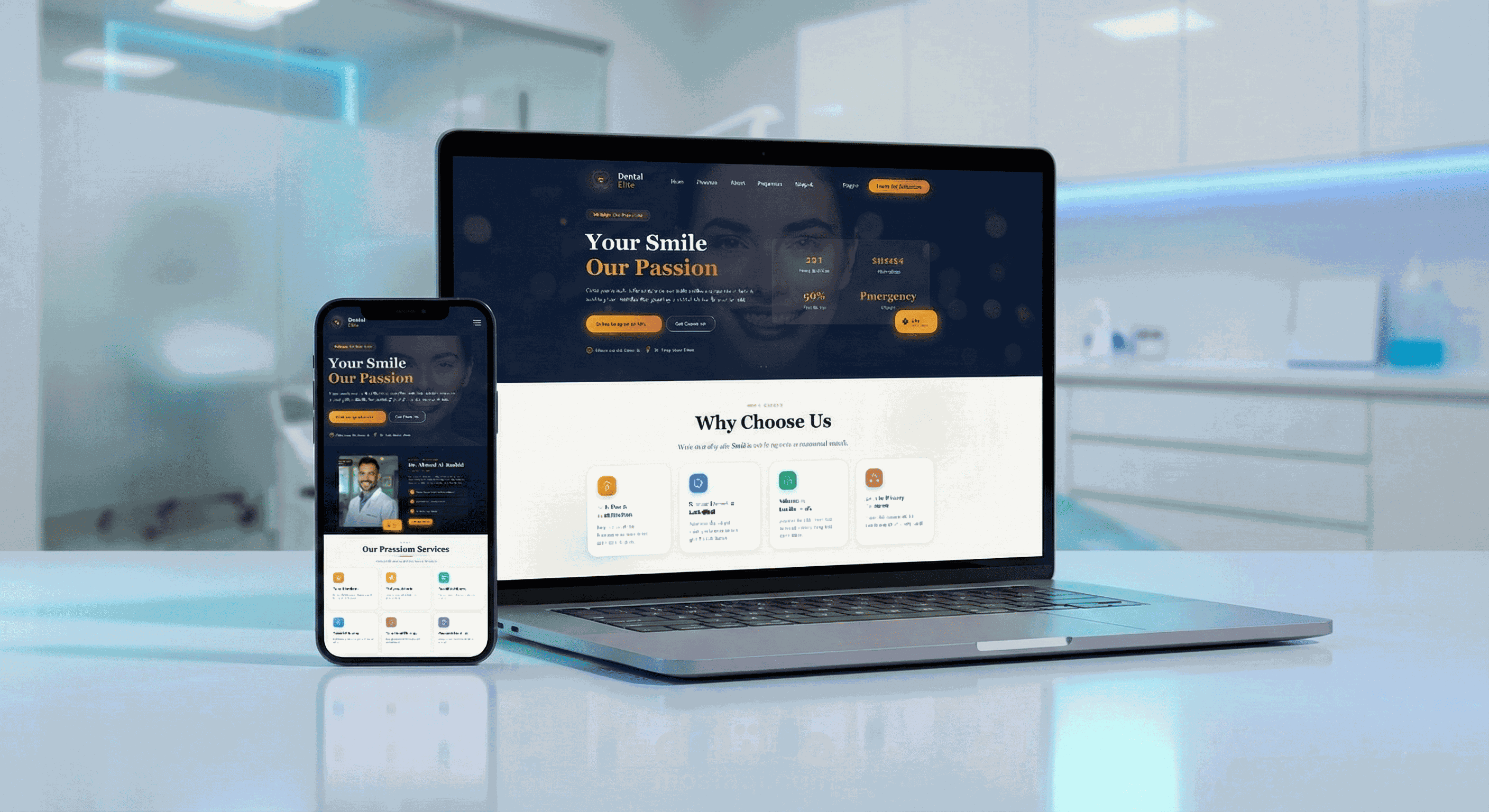تصميم وتطوير موقع Dental Elite | منصة عصرية لعيادات الأسنان بتصميم متجاوب