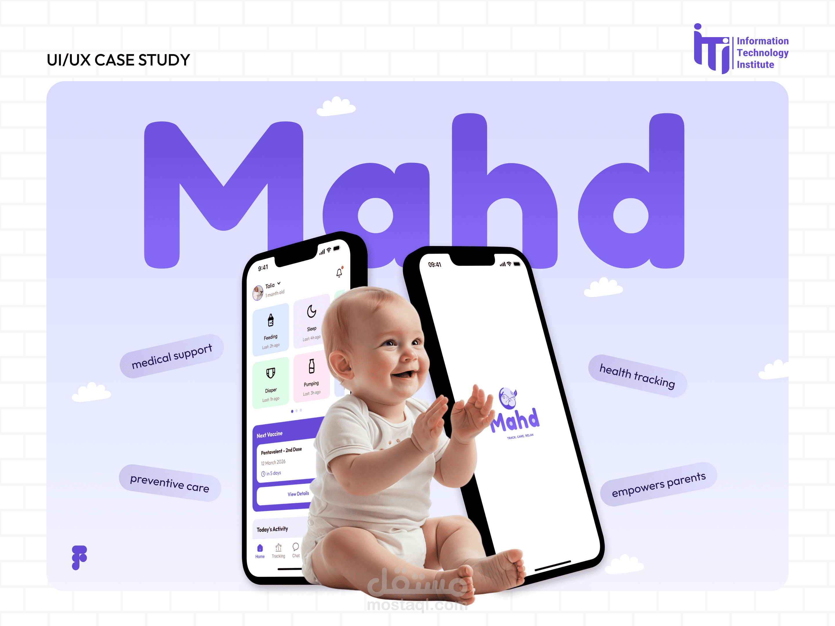 تطبيق للعناية بالأطفال واجهة المستخدم وتجربة المستخدم - Mahd App Baby Care