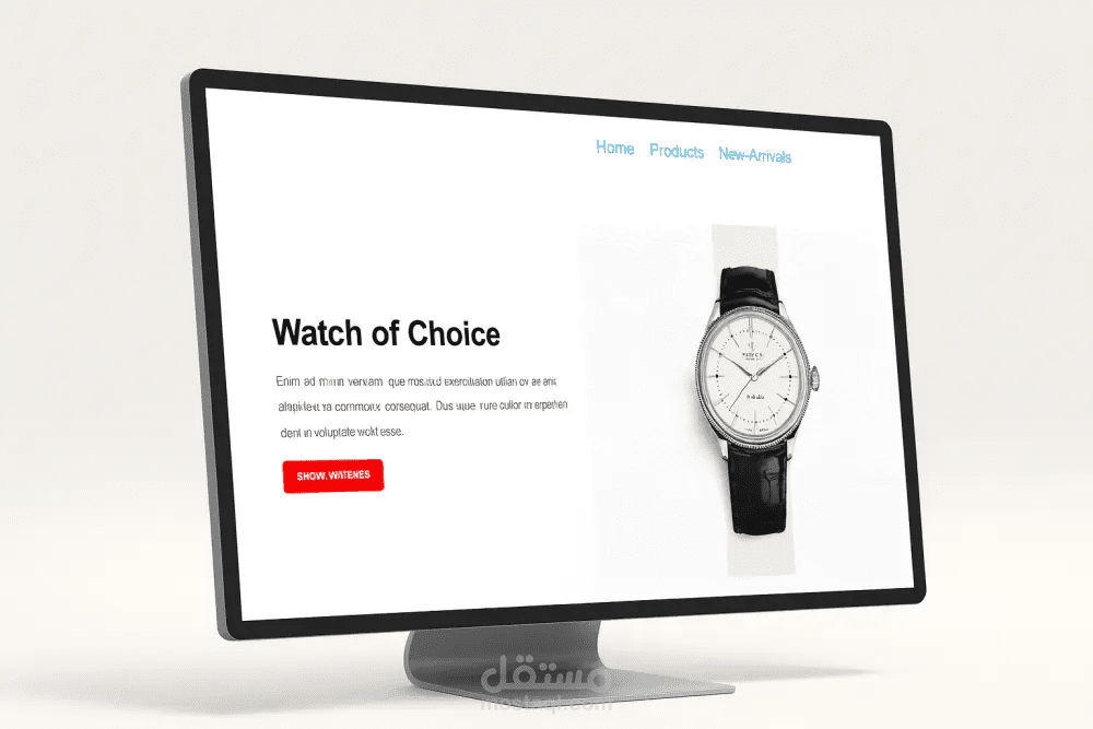 تصميم وبرمجة واجهة متجر ساعات احترافية