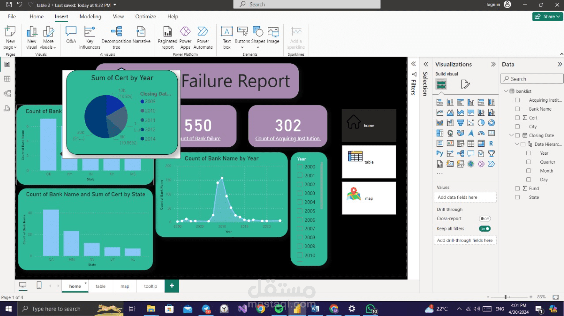 التصور البياني للبيانات باستخدام Power BI