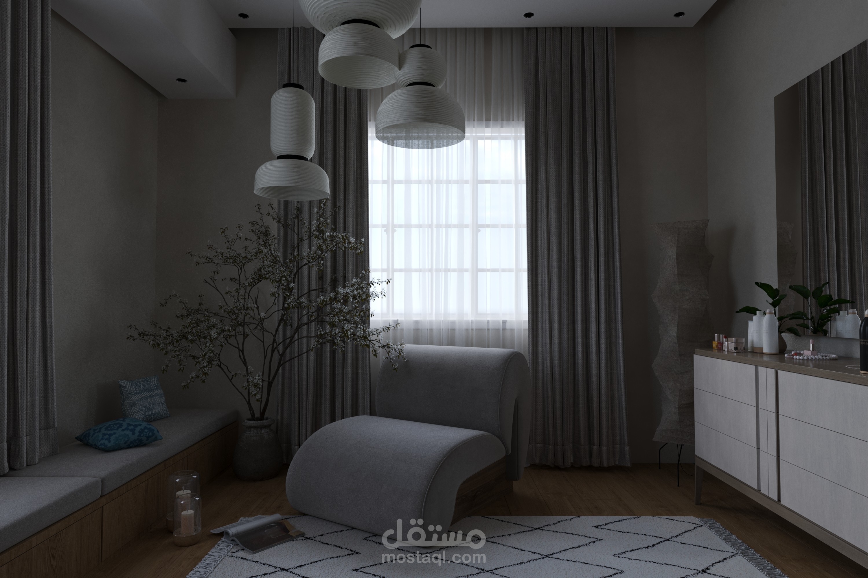 تصميم داخلي بستايل البوهو - interior design with boho Chic style