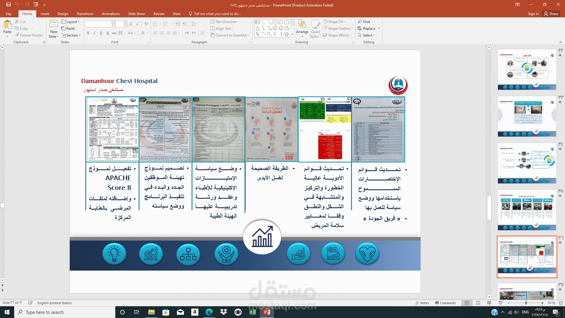 تصميم ملف بور بوينت استعراض جميع الخدمات المقدمة لدى منشاءه صحية