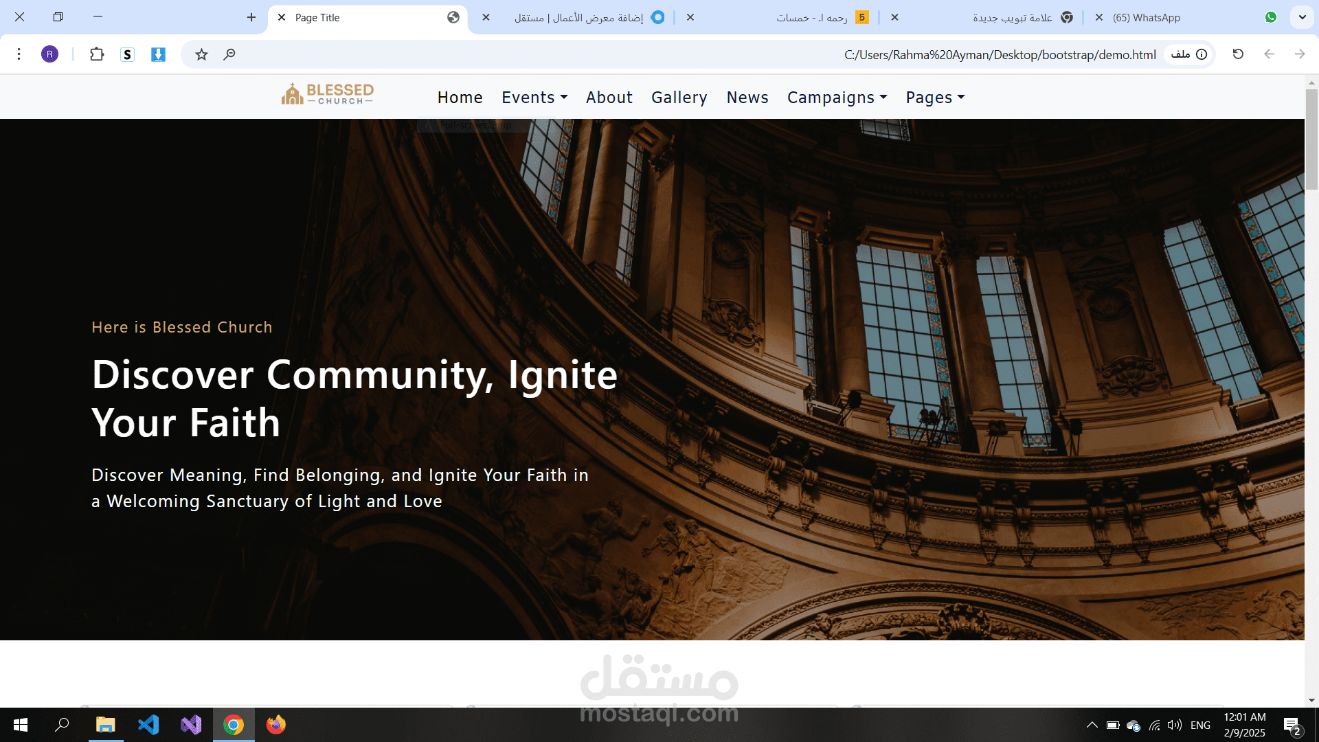 تصميم مواقع باستخدام html و CSS و javascript و bootstrap