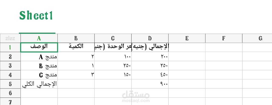 نموذج فاتورة احترافية مع حساب تلقائي في Excel