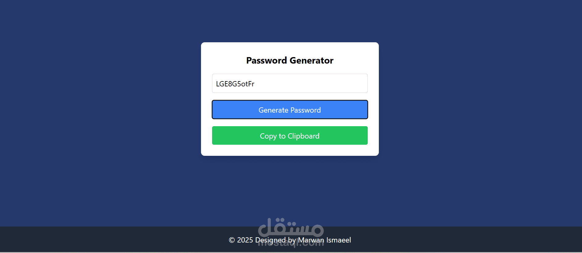 مولد كلمات مرور آمن وسريع باستخدام React و Tailwind CSS